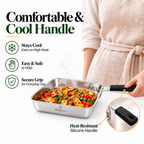 KKhavo Mini Square Pan — Tri-Ply Stainless Steel, 15 × 15 cm — cookware included in rice combo