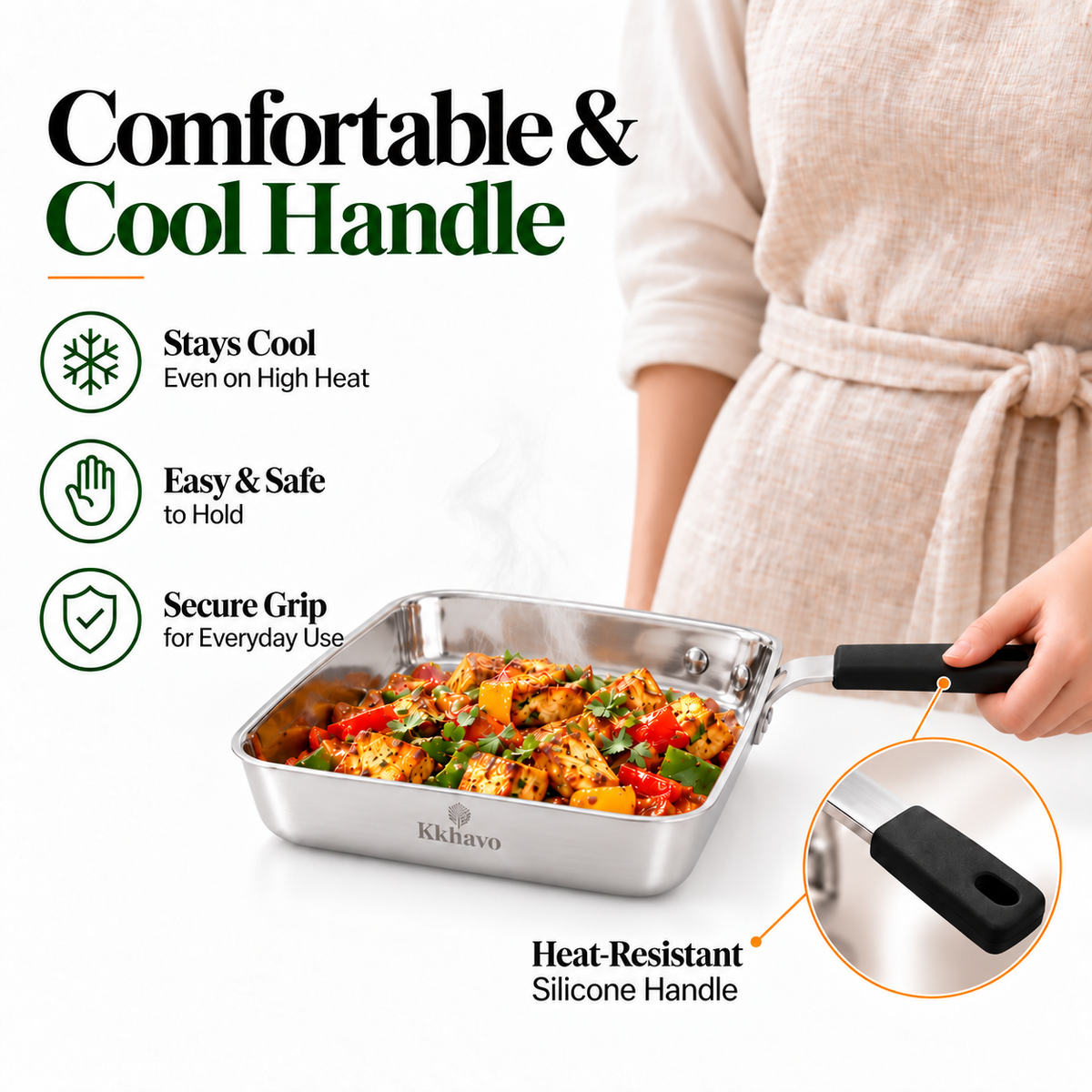 KKhavo Mini Square Pan — Tri-Ply Stainless Steel, 15 × 15 cm — product image 7