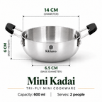 KKhavo Mini Kadai — 14 cm, 600 ml — product image 2