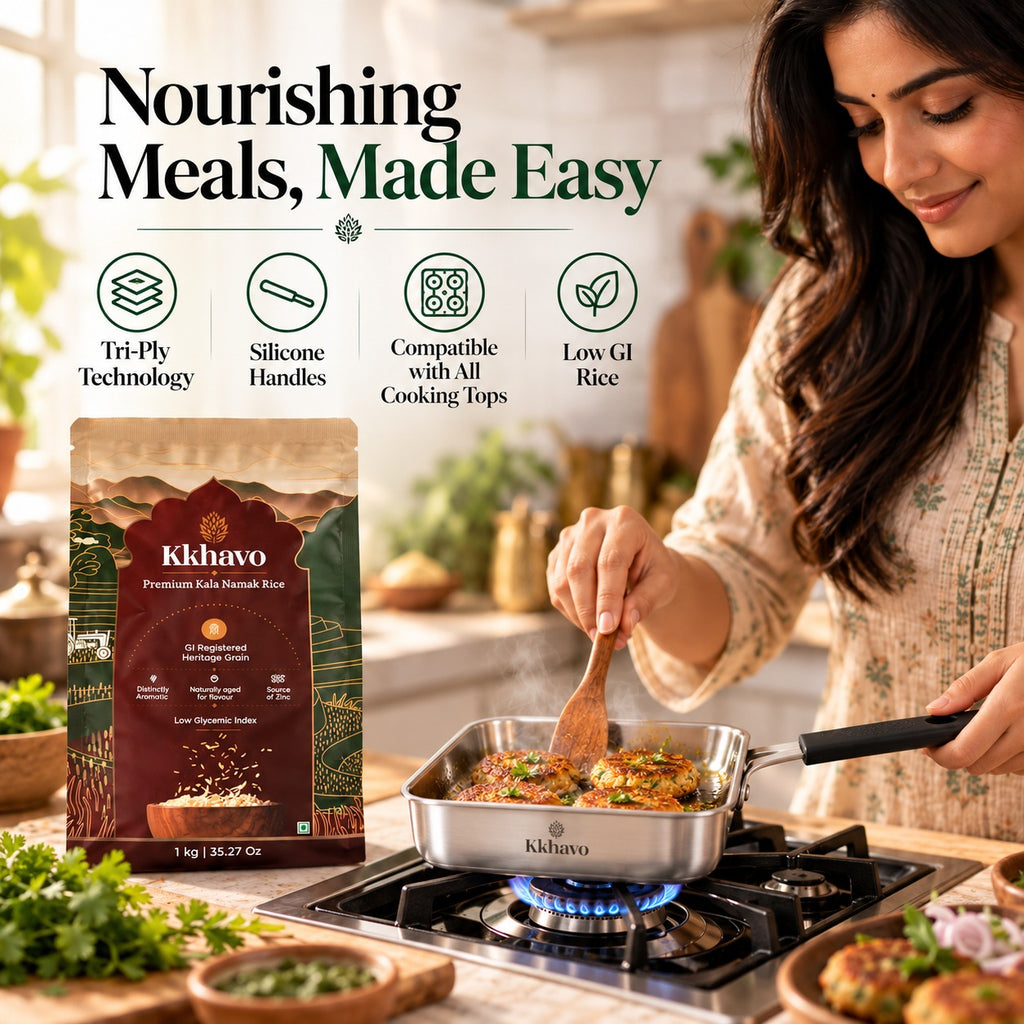 Mini Square Pan and Kkhavo rice - nourishing meals made easy